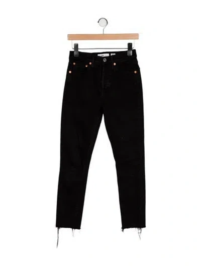 Pre-owned Re/done Mid-rise Skinny Leg Jeans In Black