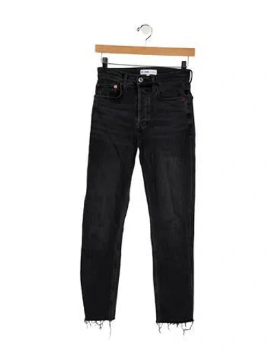 Pre-owned Re/done Mid-rise Skinny Leg Jeans In Black