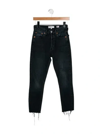 Pre-owned Re/done Mid-rise Skinny Leg Jeans In Black
