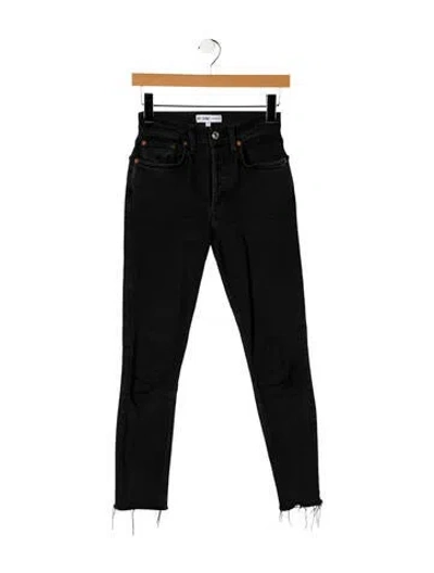Pre-owned Re/done Mid-rise Skinny Leg Jeans In Black