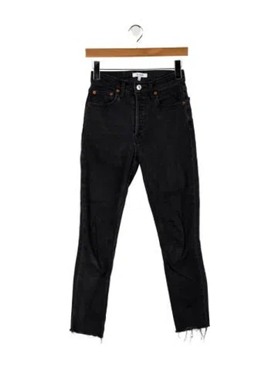 Pre-owned Re/done Mid-rise Skinny Leg Jeans In Black