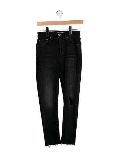 Pre-owned Re/done Mid-rise Skinny Leg Jeans In Black