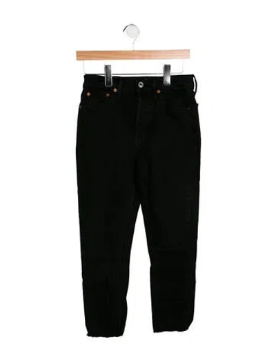 Pre-owned Re/done Mid-rise Skinny Leg Jeans In Black