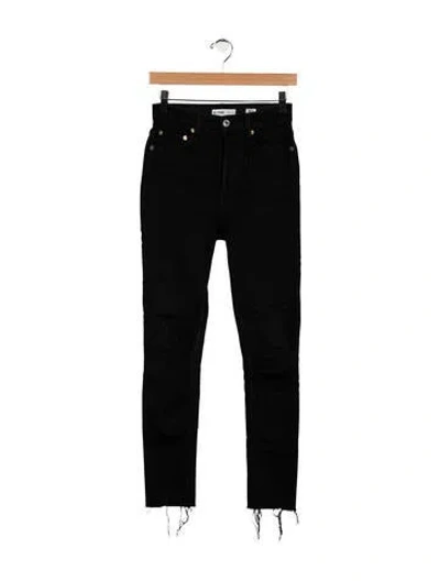 Pre-owned Re/done Mid-rise Skinny Leg Jeans In Black