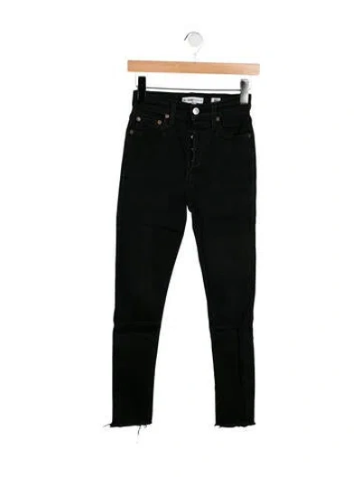 Pre-owned Re/done Mid-rise Skinny Leg Jeans In Black