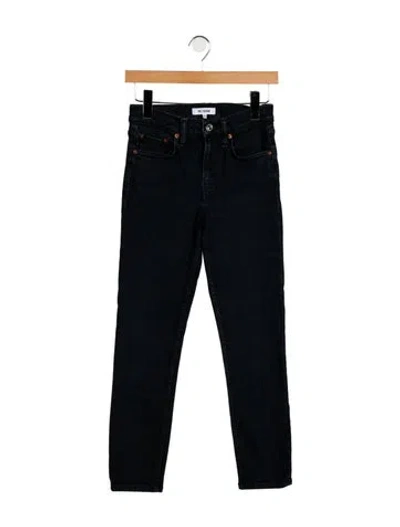 Pre-owned Re/done Mid-rise Skinny Leg Jeans In Black