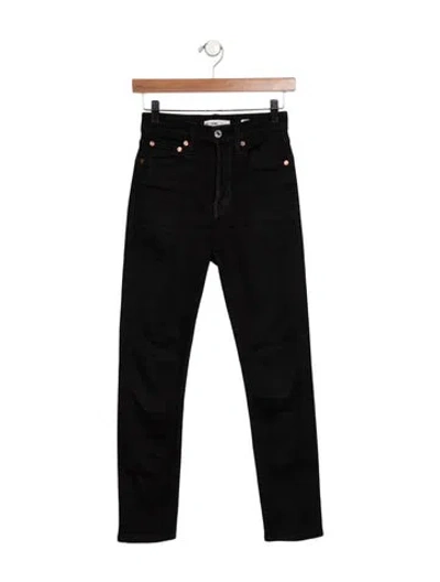 Pre-owned Re/done Mid-rise Skinny Leg Jeans In Black