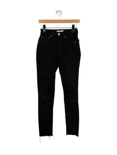 Pre-owned Re/done Mid-rise Skinny Leg Jeans In Black