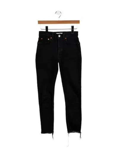 Pre-owned Re/done Mid-rise Skinny Leg Jeans In Black