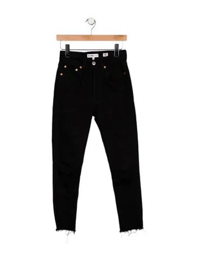 Pre-owned Re/done Mid-rise Skinny Leg Jeans In Black