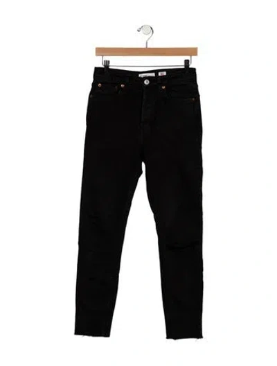 Pre-owned Re/done Mid-rise Skinny Leg Jeans In Black