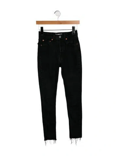 Pre-owned Re/done Mid-rise Skinny Leg Jeans In Black