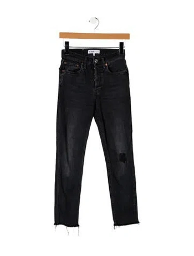 Pre-owned Re/done Mid-rise Skinny Leg Jeans In Black