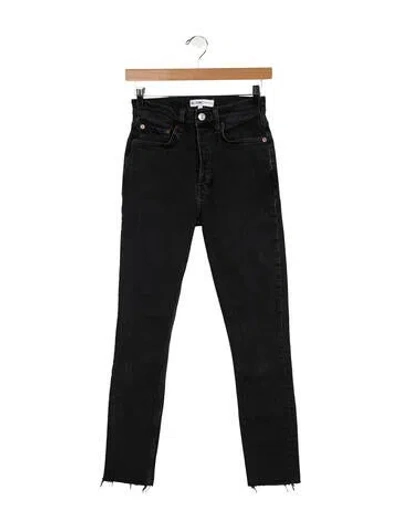 Pre-owned Re/done Mid-rise Skinny Leg Jeans In Black