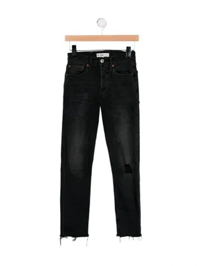 Pre-owned Re/done Mid-rise Skinny Leg Jeans In Black