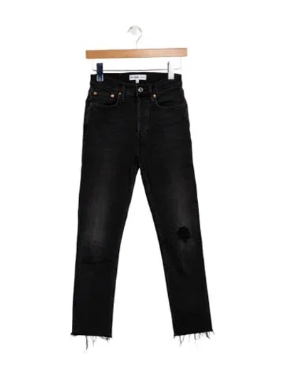 Pre-owned Re/done Mid-rise Skinny Leg Jeans In Black