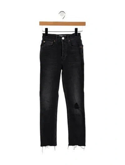 Pre-owned Re/done Mid-rise Skinny Leg Jeans In Black