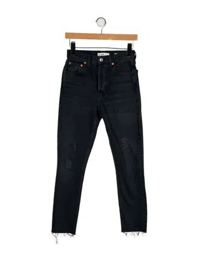 Pre-owned Re/done Mid-rise Skinny Leg Jeans In Black