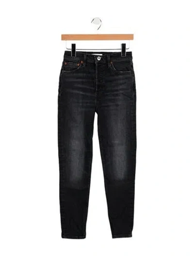 Pre-owned Re/done Mid-rise Skinny Leg Jeans In Black