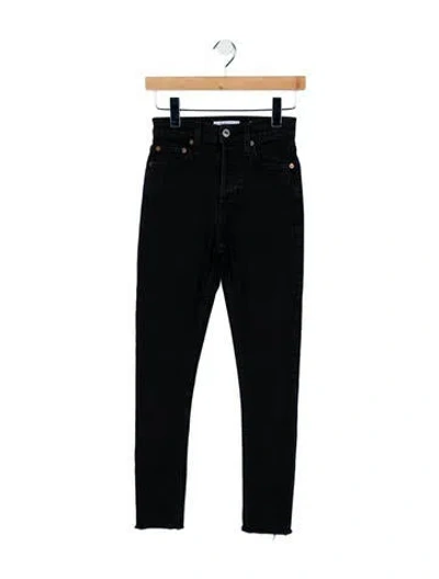 Pre-owned Re/done Mid-rise Skinny Leg Jeans In Black