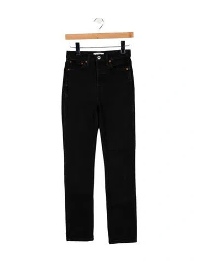 Pre-owned Re/done Mid-rise Skinny Leg Jeans In Black
