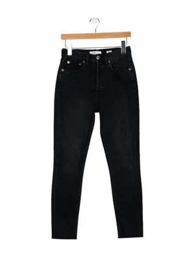 Pre-owned Re/done Mid-rise Skinny Leg Jeans In Black