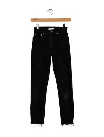Pre-owned Re/done Mid-rise Skinny Leg Jeans In Black