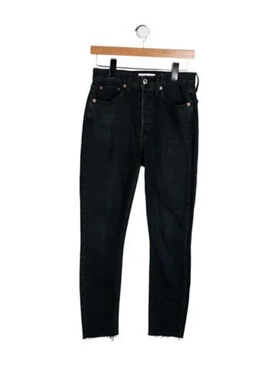 Pre-owned Re/done Mid-rise Skinny Leg Jeans In Black