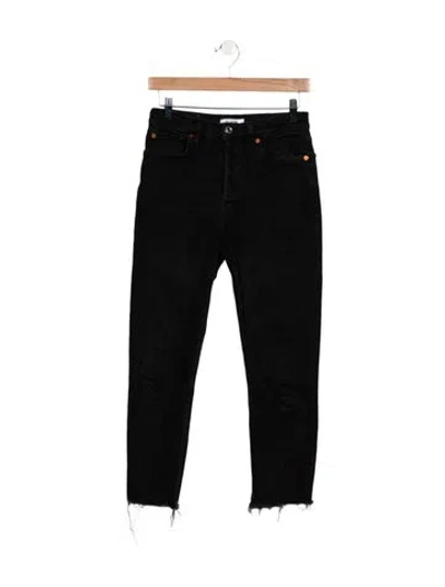 Pre-owned Re/done Mid-rise Skinny Leg Jeans In Black