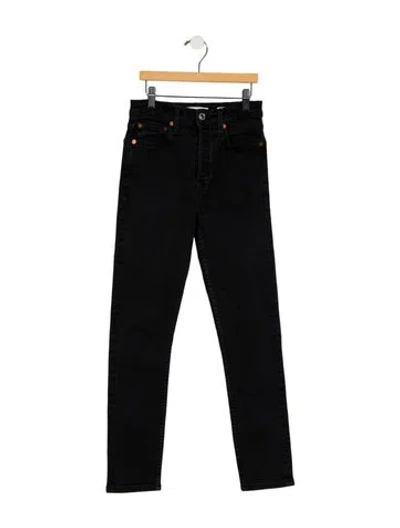 Pre-owned Re/done Mid-rise Skinny Leg Jeans In Black