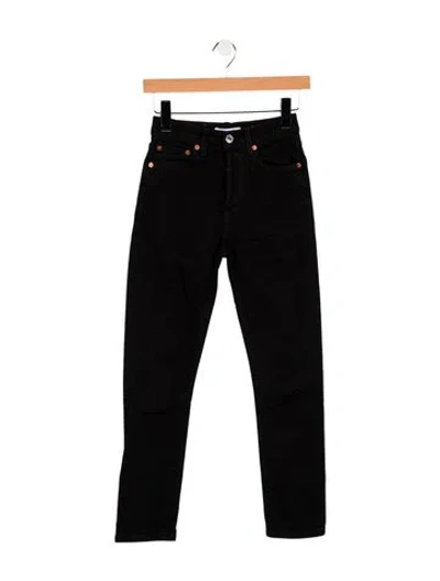 Pre-owned Re/done Mid-rise Skinny Leg Jeans In Black