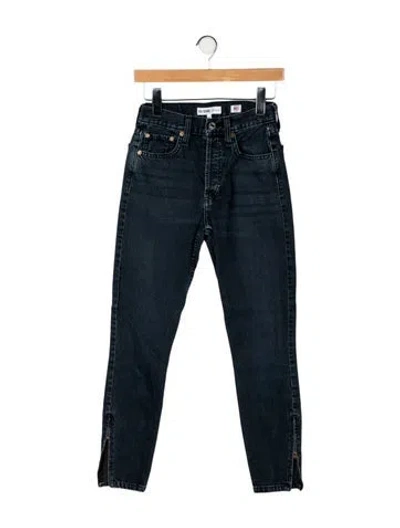 Pre-owned Re/done Mid-rise Skinny Leg Jeans In Black