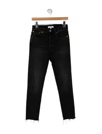 Pre-owned Re/done Mid-rise Skinny Leg Jeans In Black