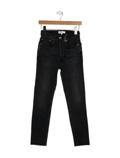 Pre-owned Re/done Mid-rise Skinny Leg Jeans In Black