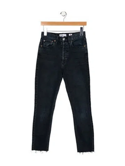 Pre-owned Re/done Mid-rise Skinny Leg Jeans In Black