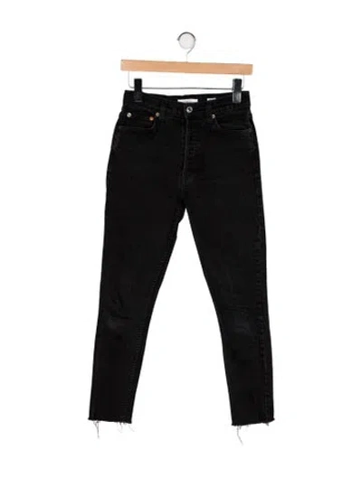 Pre-owned Re/done Mid-rise Skinny Leg Jeans In Black