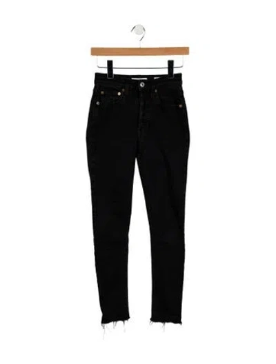Pre-owned Re/done Mid-rise Skinny Leg Jeans In Black