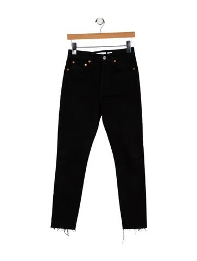 Pre-owned Re/done Mid-rise Skinny Leg Jeans In Black