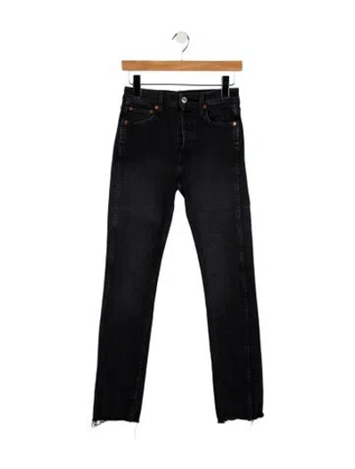 Pre-owned Re/done Mid-rise Skinny Leg Jeans In Black