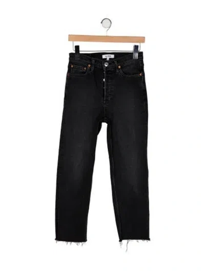 Pre-owned Re/done Mid-rise Skinny Leg Jeans In Black