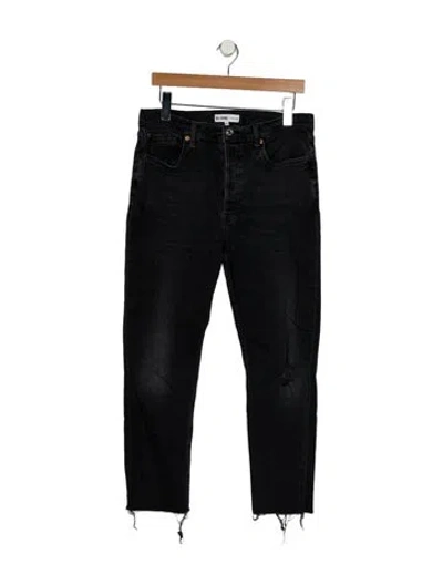 Pre-owned Re/done Mid-rise Skinny Leg Jeans In Black