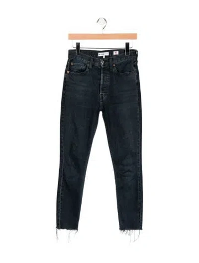 Pre-owned Re/done Mid-rise Skinny Leg Jeans In Black