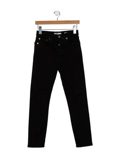 Pre-owned Re/done Mid-rise Skinny Leg Jeans In Black