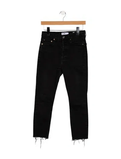 Pre-owned Re/done Mid-rise Skinny Leg Jeans In Black