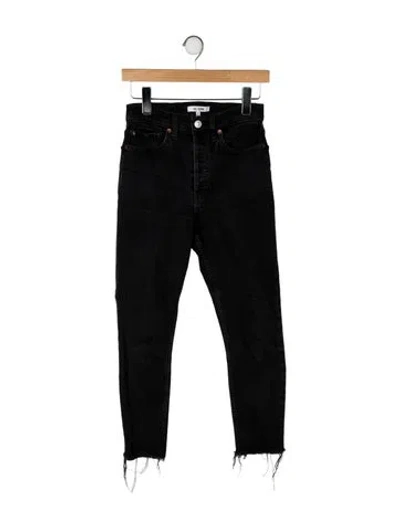 Pre-owned Re/done Mid-rise Skinny Leg Jeans In Black