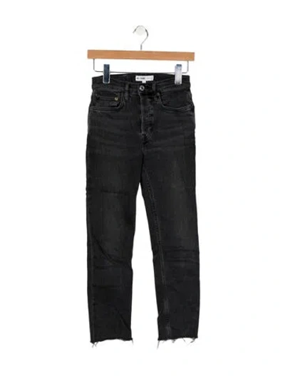 Pre-owned Re/done Mid-rise Skinny Leg Jeans In Black