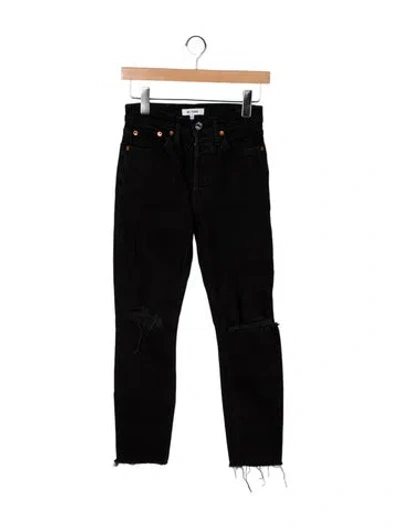 Pre-owned Re/done Mid-rise Skinny Leg Jeans In Black