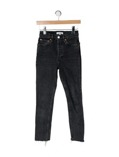 Pre-owned Re/done Mid-rise Skinny Leg Jeans In Black