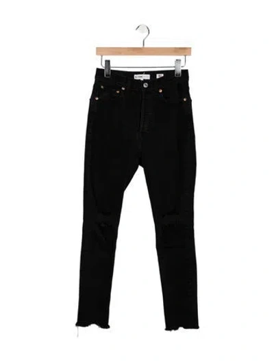 Pre-owned Re/done Mid-rise Skinny Leg Jeans In Black