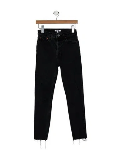 Pre-owned Re/done Mid-rise Skinny Leg Jeans In Black